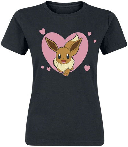 T-Shirt Manches courtes Gaming de Pokémon - Évoli - S à XXL - pour Femme - noir - Pokémon
