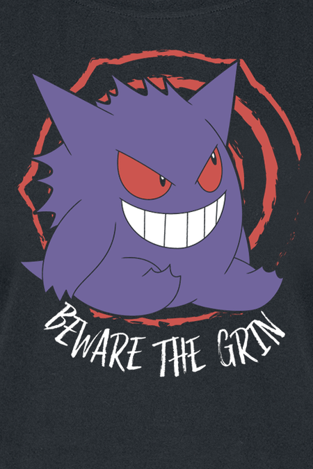 T-Shirt Manches courtes Gaming de Pokémon - Gengar - Beware The Grin - S à XXL - pour Femme - noir - Pokémon - View 2