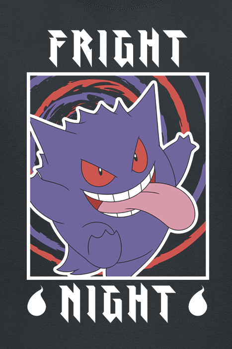 T-Shirt Manches courtes Gaming de Pokémon - Gengar - Fright Night - S à XXL - pour Homme - noir - Pokémon - View 2
