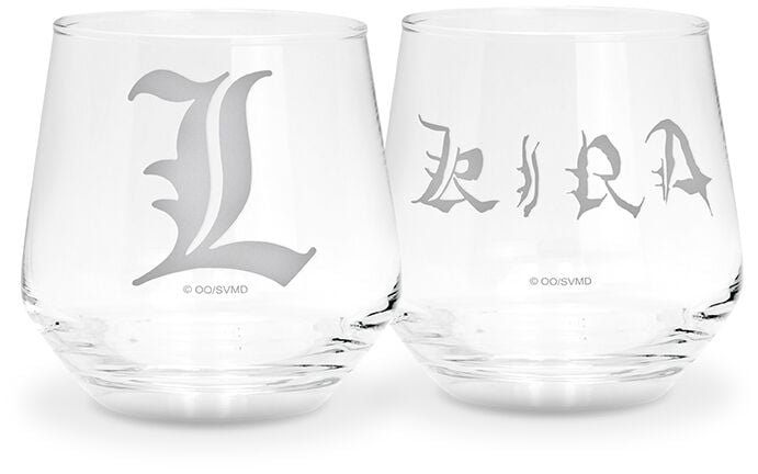 Lot de verres  de Death Note - Kira & L - pour Indifférent - transparent - Death Note