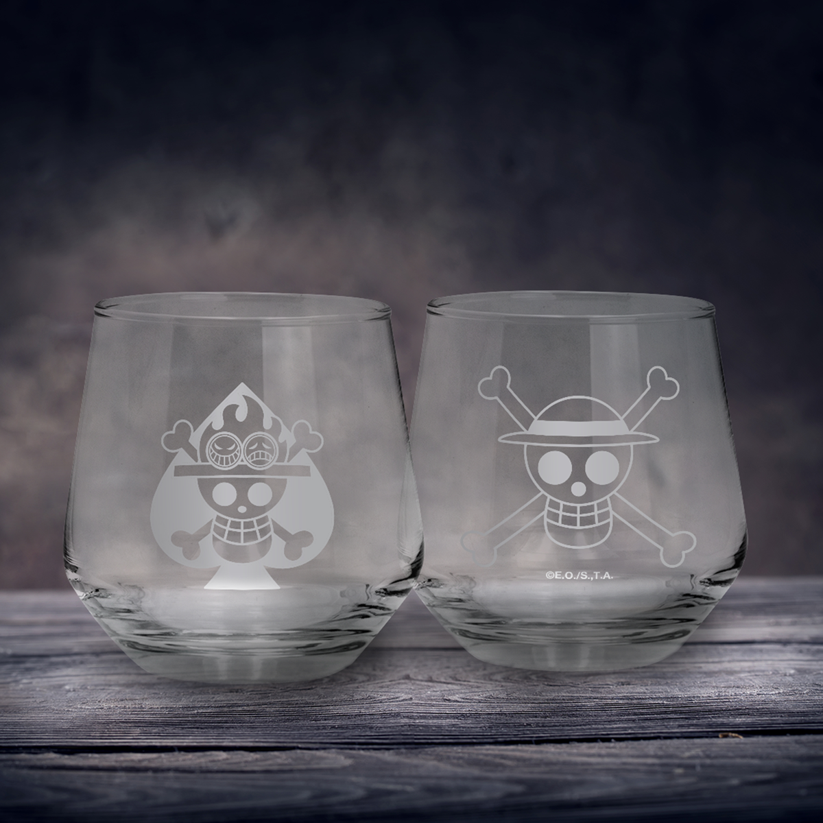 Lot de verres  de One Piece - Ruffy & Ace - pour Indifférent - transparent - One Piece - View 2