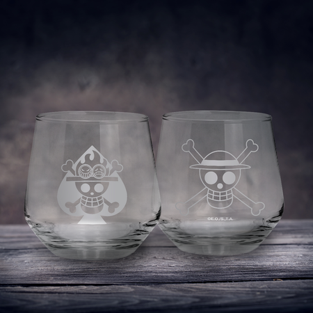 Lot de verres  de One Piece - Ruffy & Ace - pour Indifférent - transparent - One Piece - View 2