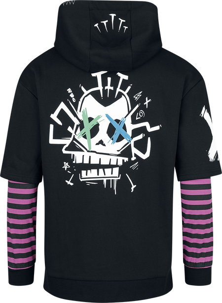 Sweat-shirt zippé à capuche Gaming de League of Legends - Arcane - Arcane - Jinx - S à XXL - pour Homme - noir/rose - League Of Legends - View 2