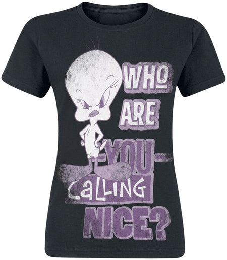 T-Shirt Manches courtes  de Looney Tunes - Titi - S à XXL - pour Femme - noir - Looney Tunes