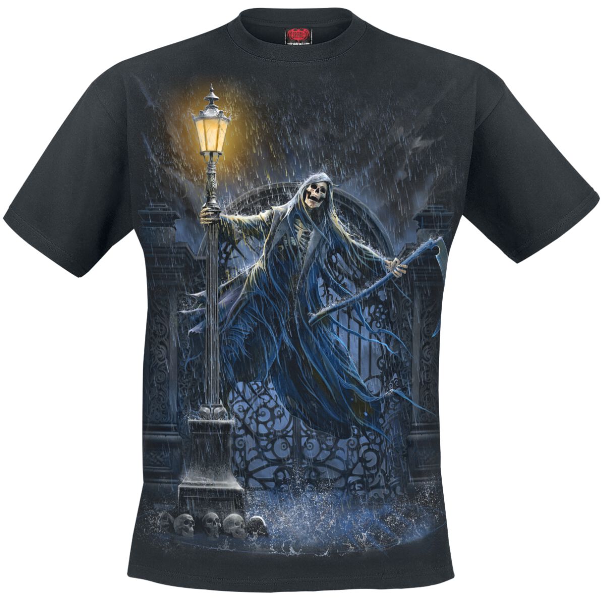 T-Shirt Manches courtes  de Spiral - Reaping in the rain - S à M - pour Homme - noir - Spiral