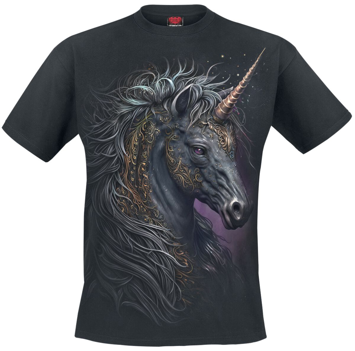 T-Shirt Manches courtes Unicorn de Spiral - Celtic Unicorn - M à 4XL - pour Homme - noir - Spiral