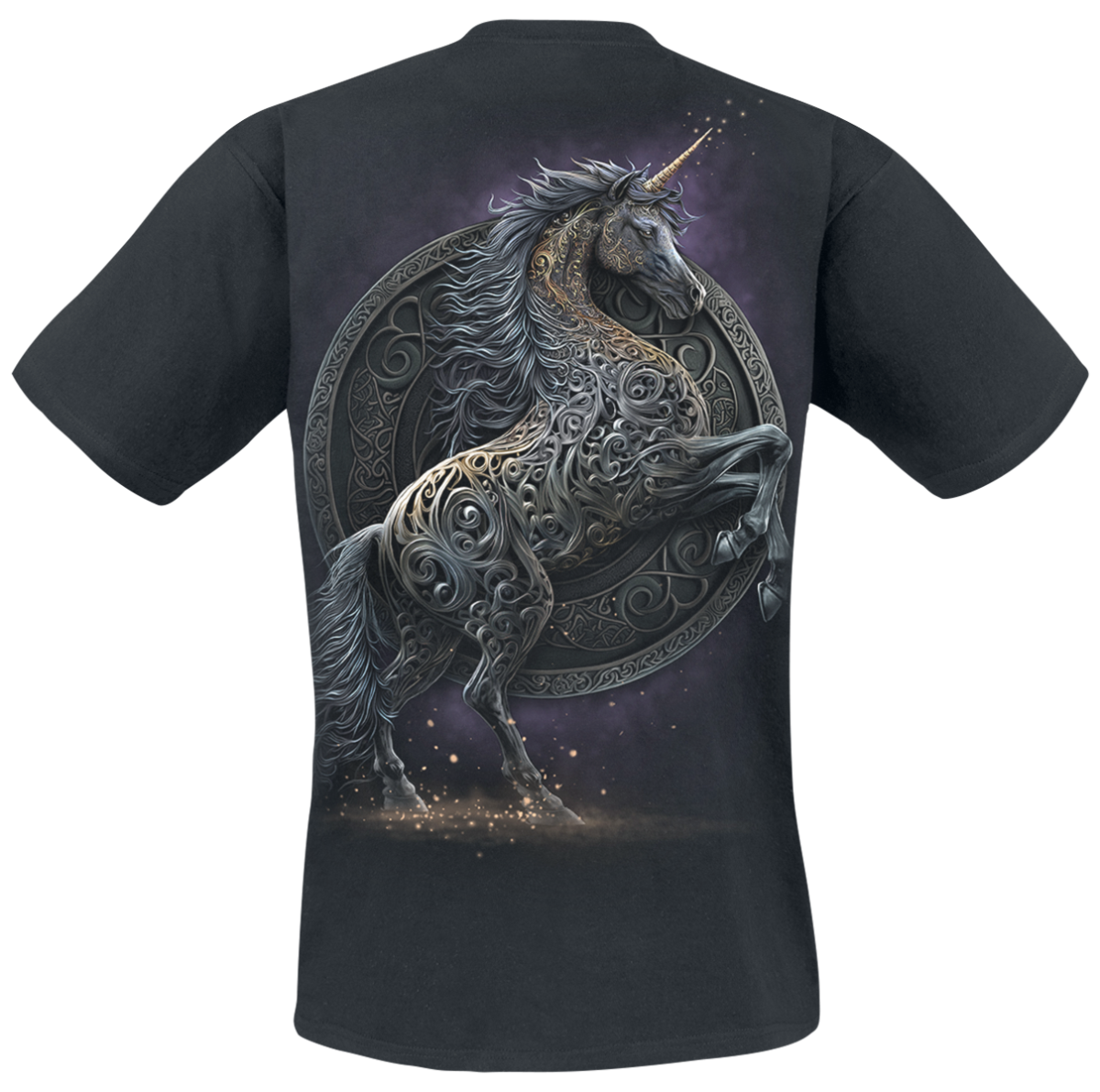 T-Shirt Manches courtes Unicorn de Spiral - Celtic Unicorn - M à 4XL - pour Homme - noir - Spiral - View 2