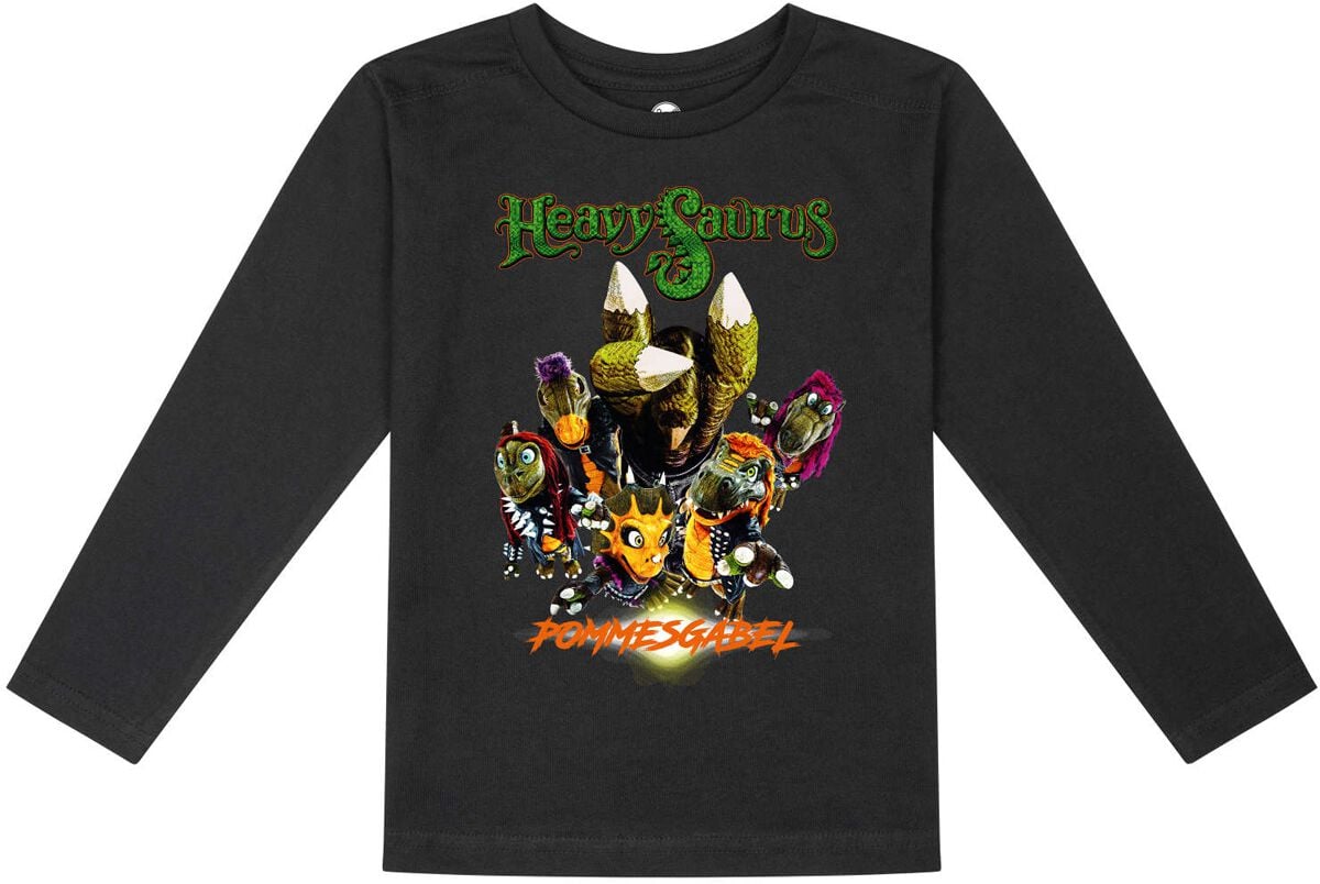 Manches longues  de Heavysaurus - Metal-Kids - Pommesgabel - 164 - pour filles & garçonse - noir - Heavysaurus