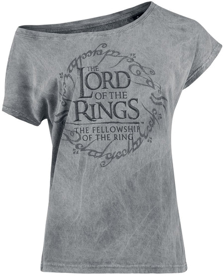 T-Shirt Manches courtes  de Le Seigneur Des Anneaux - Carte De La Terre Du Milieu - S à XXL - pour Femme - gris - Le Seigneur Des Anneaux