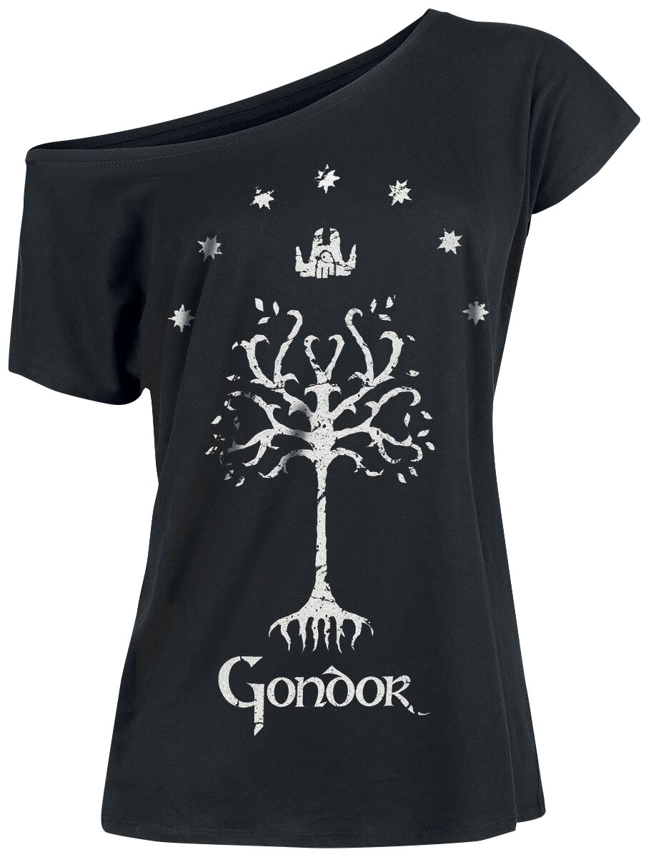 T-Shirt Manches courtes  de Le Seigneur Des Anneaux - Arbre Du Gondor - S à M - pour Femme - noir - Le Seigneur Des Anneaux