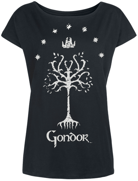 T-Shirt Manches courtes  de Le Seigneur Des Anneaux - Arbre Du Gondor - S à M - pour Femme - noir - Le Seigneur Des Anneaux - View 2