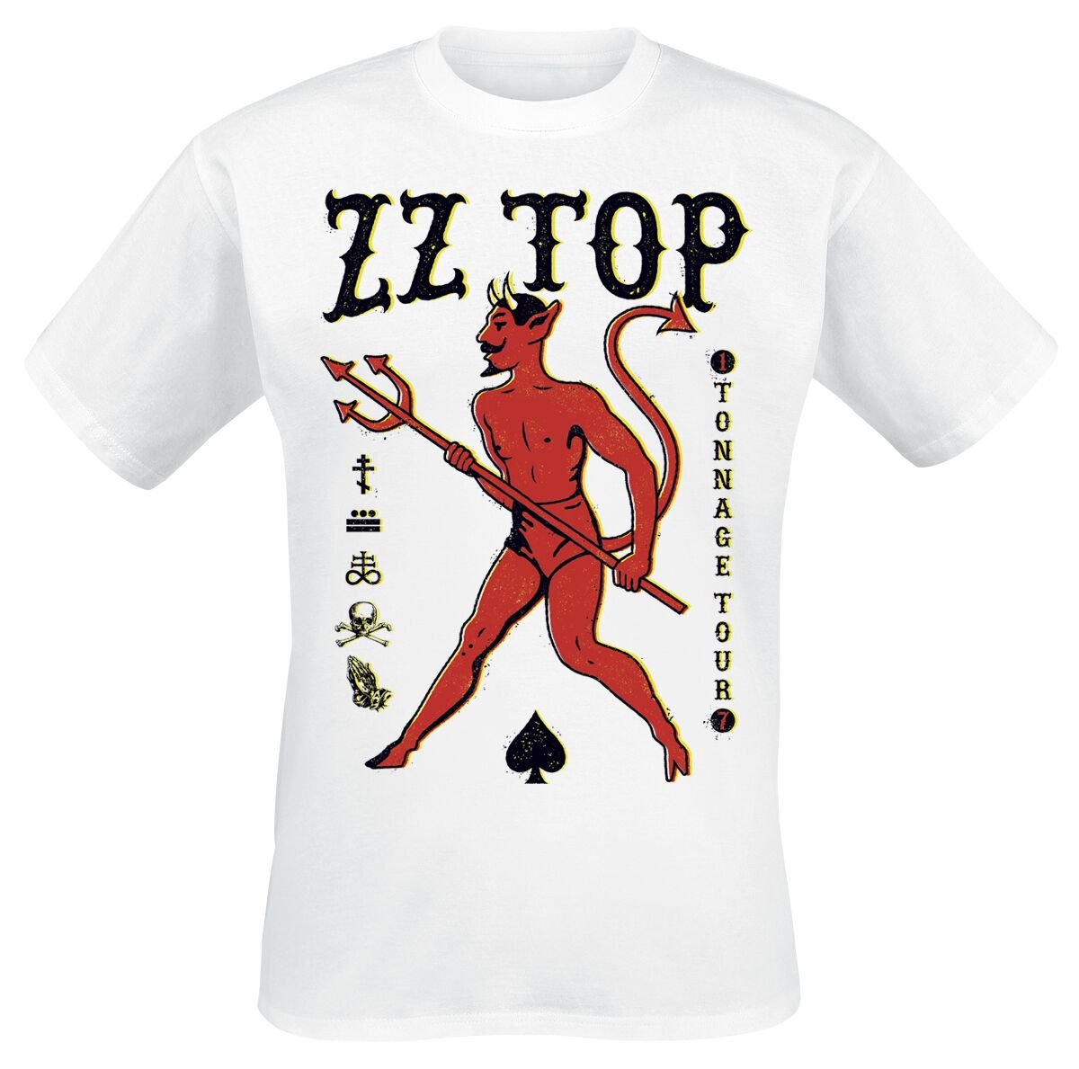 T-Shirt Manches courtes  de ZZ Top - Tonnage Tour - S à 3XL - pour Homme - blanc - ZZ Top