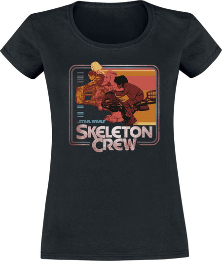 T-Shirt Manches courtes Disney de Star Wars - Skeleton Crew - Retro Riding - S à XXL - pour Femme - noir - Star Wars