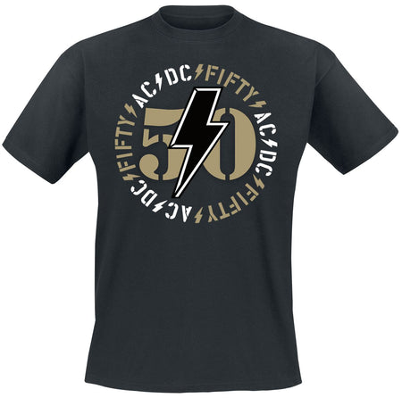 T-Shirt Manches courtes  de AC/DC - Fifty Bold Emblem - M à 3XL - pour Homme - noir - AC/DC