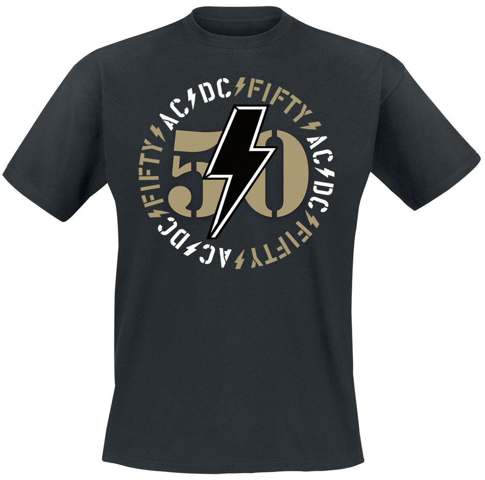 T-Shirt Manches courtes  de AC/DC - Fifty Bold Emblem - M à 3XL - pour Homme - noir - AC/DC