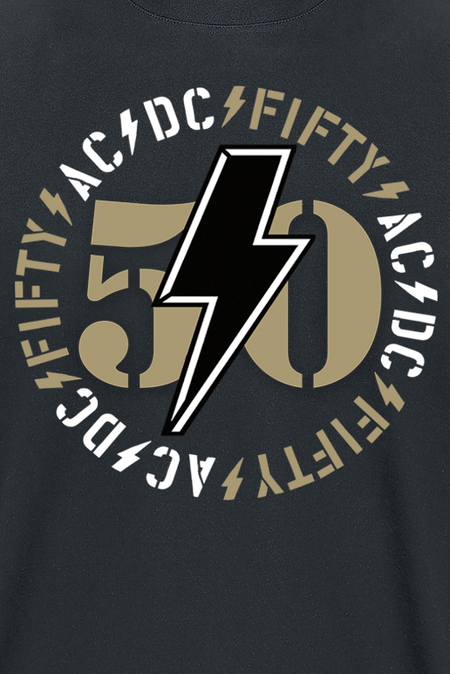 T-Shirt Manches courtes  de AC/DC - Fifty Bold Emblem - M à 3XL - pour Homme - noir - AC/DC - View 2