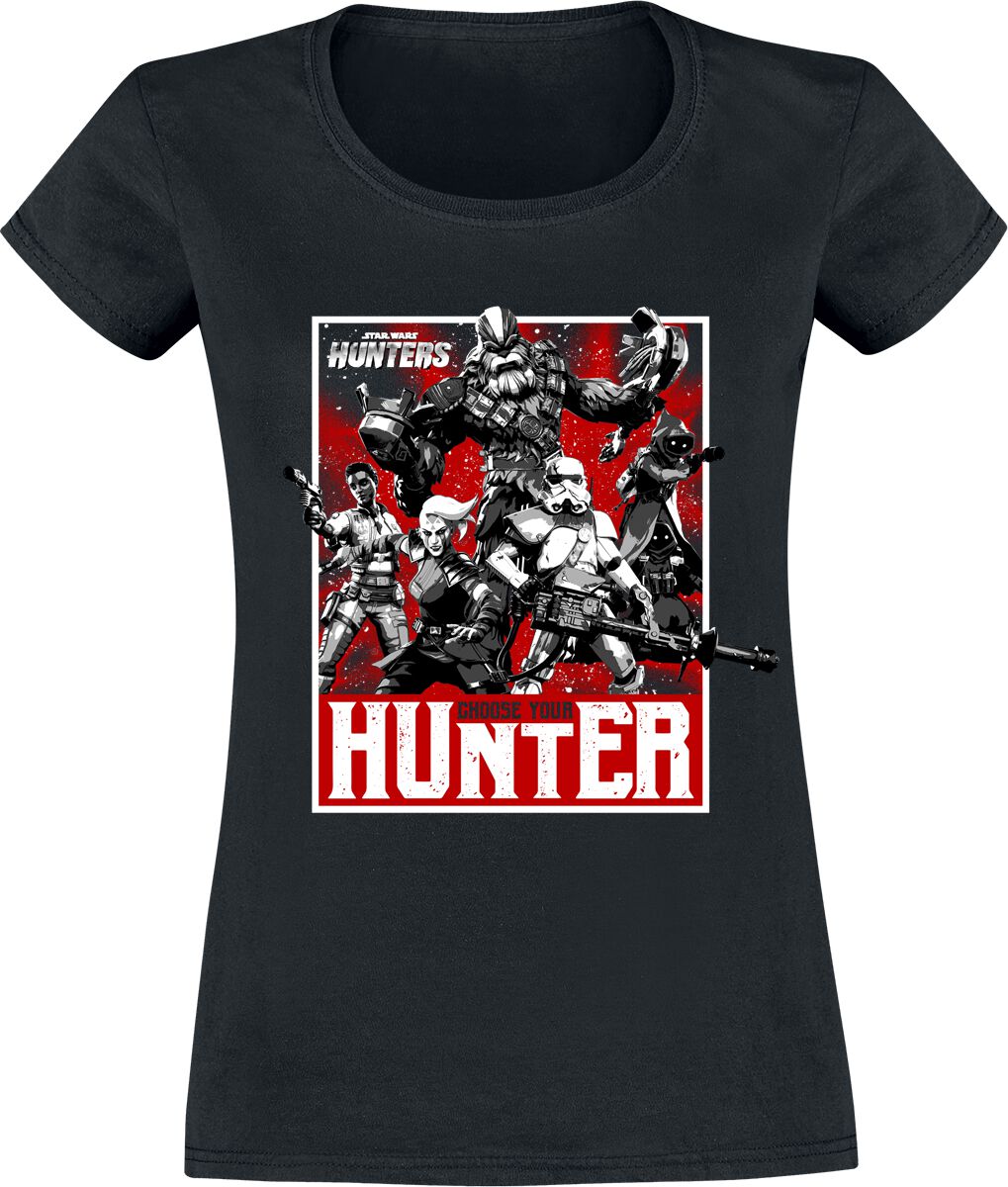 T-Shirt Manches courtes Disney de Star Wars - Hunters - Choose Your Hunter - S à XXL - pour Femme - noir - Star Wars