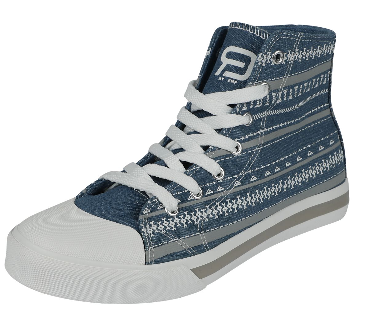 Baskets hautes  de RED by EMP - Graphic Ornaments - Baskets - EU37 - pour Unisexe - bleu/gris/blanc - RED by EMP