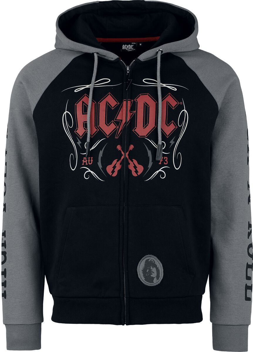 Sweat-shirt zippé à capuche  de AC/DC - EMP Signature Collection - M à L - pour Homme - noir/gris - AC/DC