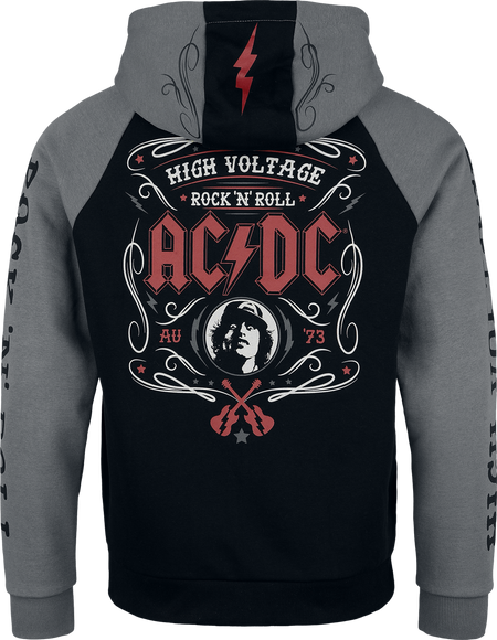 Sweat-shirt zippé à capuche  de AC/DC - EMP Signature Collection - M à L - pour Homme - noir/gris - AC/DC - View 2