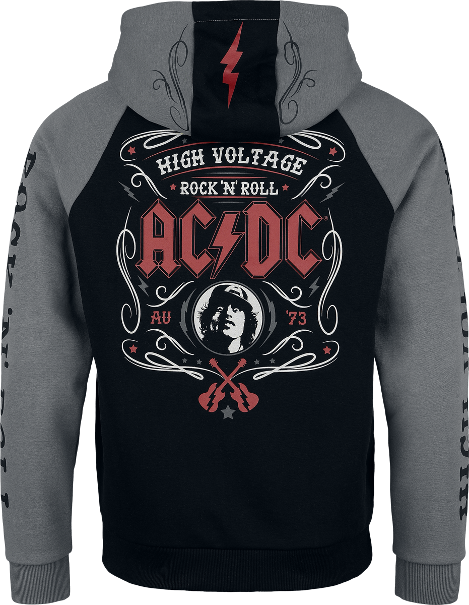 Sweat-shirt zippé à capuche  de AC/DC - EMP Signature Collection - M à L - pour Homme - noir/gris - AC/DC - View 2