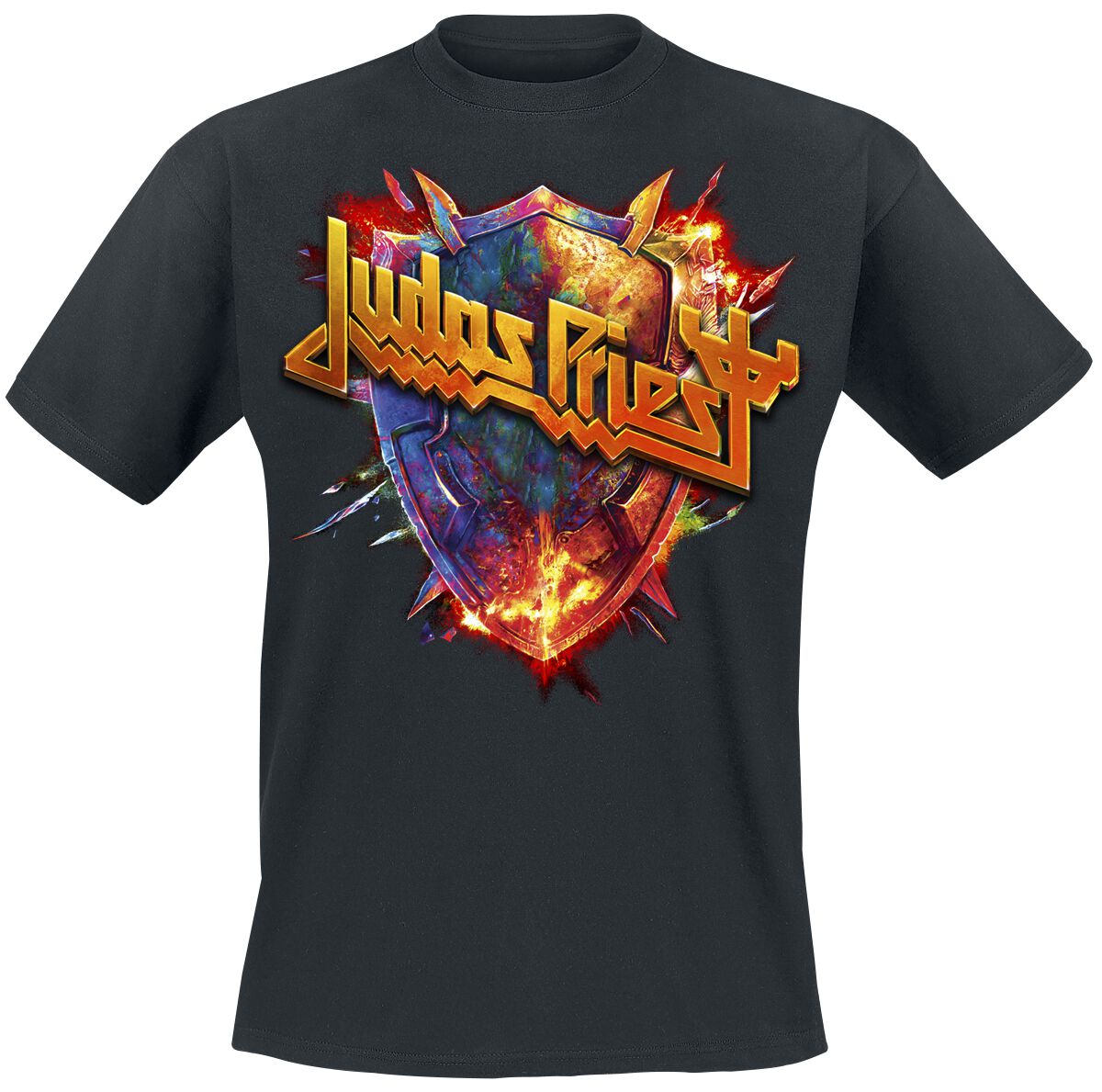 T-Shirt Manches courtes  de Judas Priest - Shield Burst Logo - S à 4XL - pour Homme - noir - Judas Priest