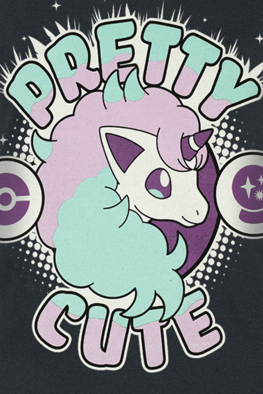 T-Shirt Manches courtes Gaming de Pokémon - Galar-Ponita - S à XXL - pour Femme - noir - Pokémon - View 2