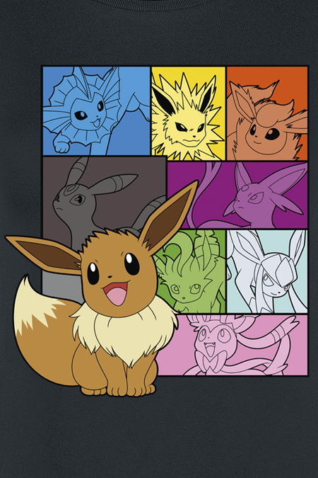 T-Shirt Manches courtes Gaming de Pokémon - Évoli - Évolitions - S à XXL - pour Femme - noir - Pokémon - View 2