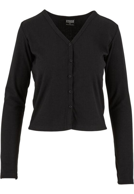Gilets & Ponchos  de Urban Classics - Ladies Rib Cardigan - XS à XL - pour Femme - noir - Urban Classics