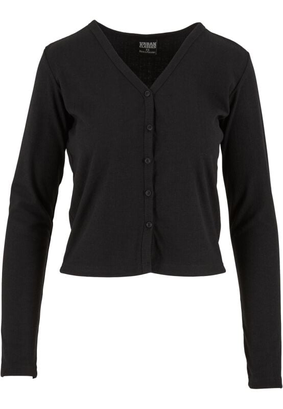 Gilets & Ponchos  de Urban Classics - Ladies Rib Cardigan - XS à XL - pour Femme - noir - Urban Classics