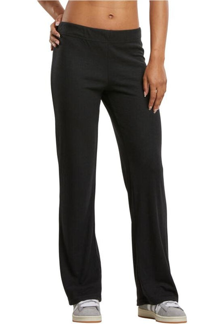 Pantalon en toile  de Urban Classics - Pantalon Côtelé - XS à XL - pour Femme - noir - Urban Classics