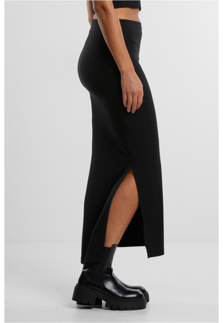 Jupe longue  de Urban Classics - Ladies Rib High Slit Skirt - XS à XL - pour Femme - noir - Urban Classics - View 2