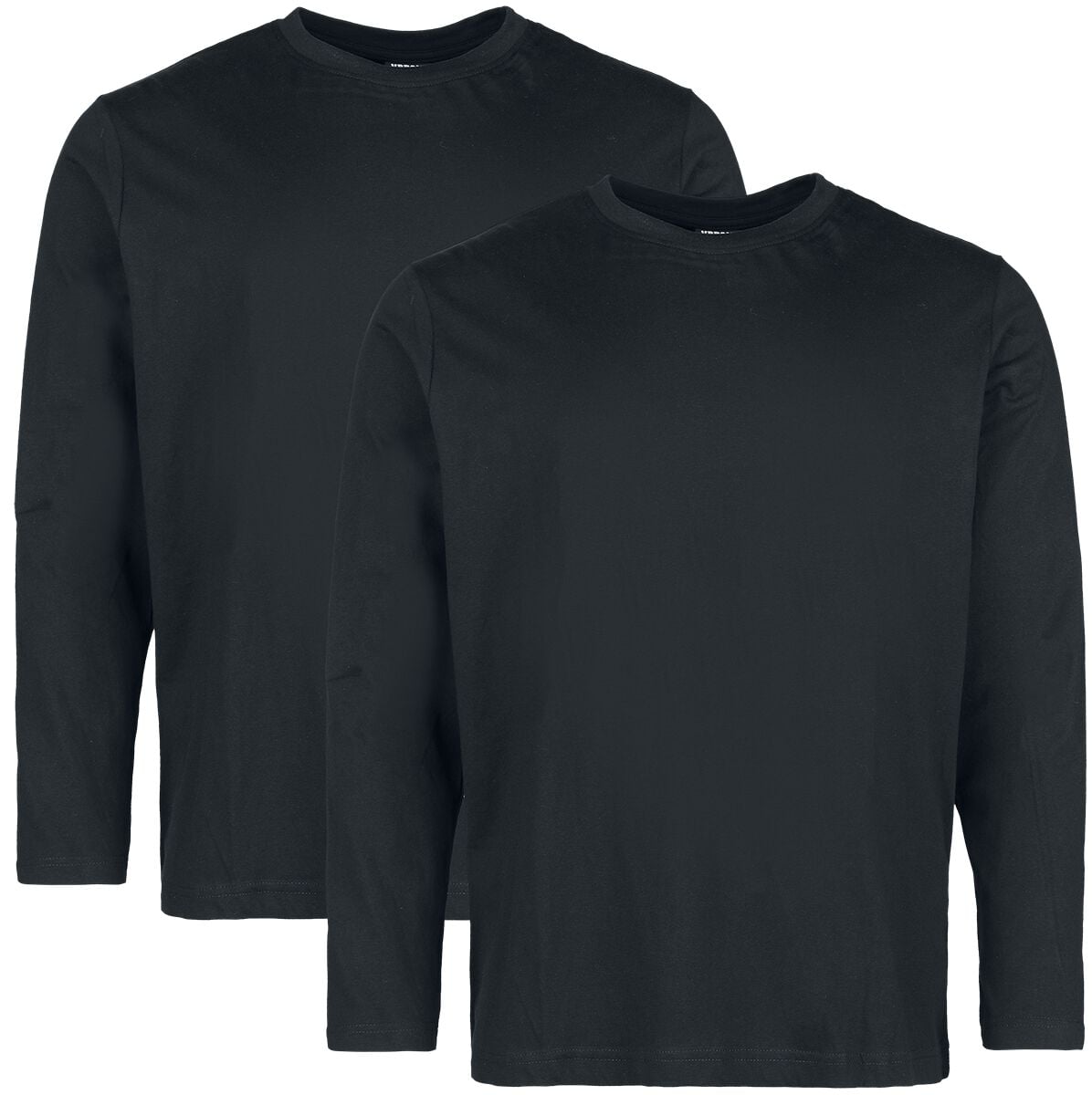 T-shirt manches longues  de Urban Classics - Hauts Manches Longues - Lot de 2 - S à 4XL - pour Homme - noir - Urban Classics