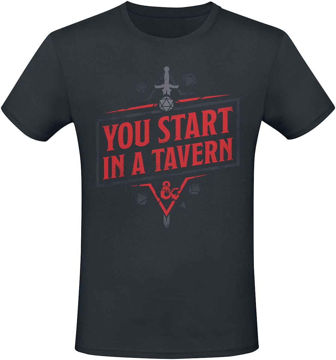 T-Shirt Manches courtes Gaming de Donjons & Dragons - You Start In A Tavern - S à XXL - pour Homme - noir - Donjons & Dragons