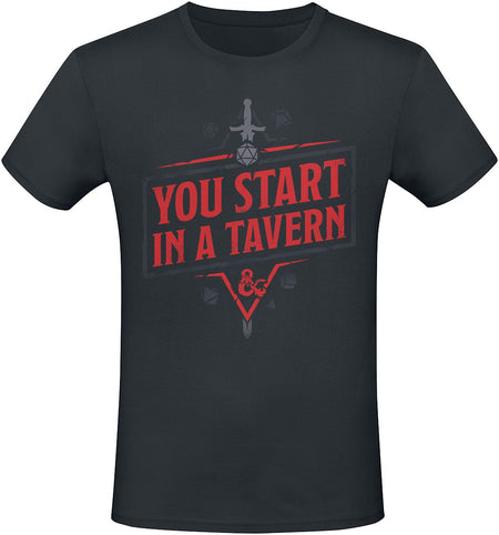 T-Shirt Manches courtes Gaming de Donjons & Dragons - You Start In A Tavern - S à XXL - pour Homme - noir - Donjons & Dragons