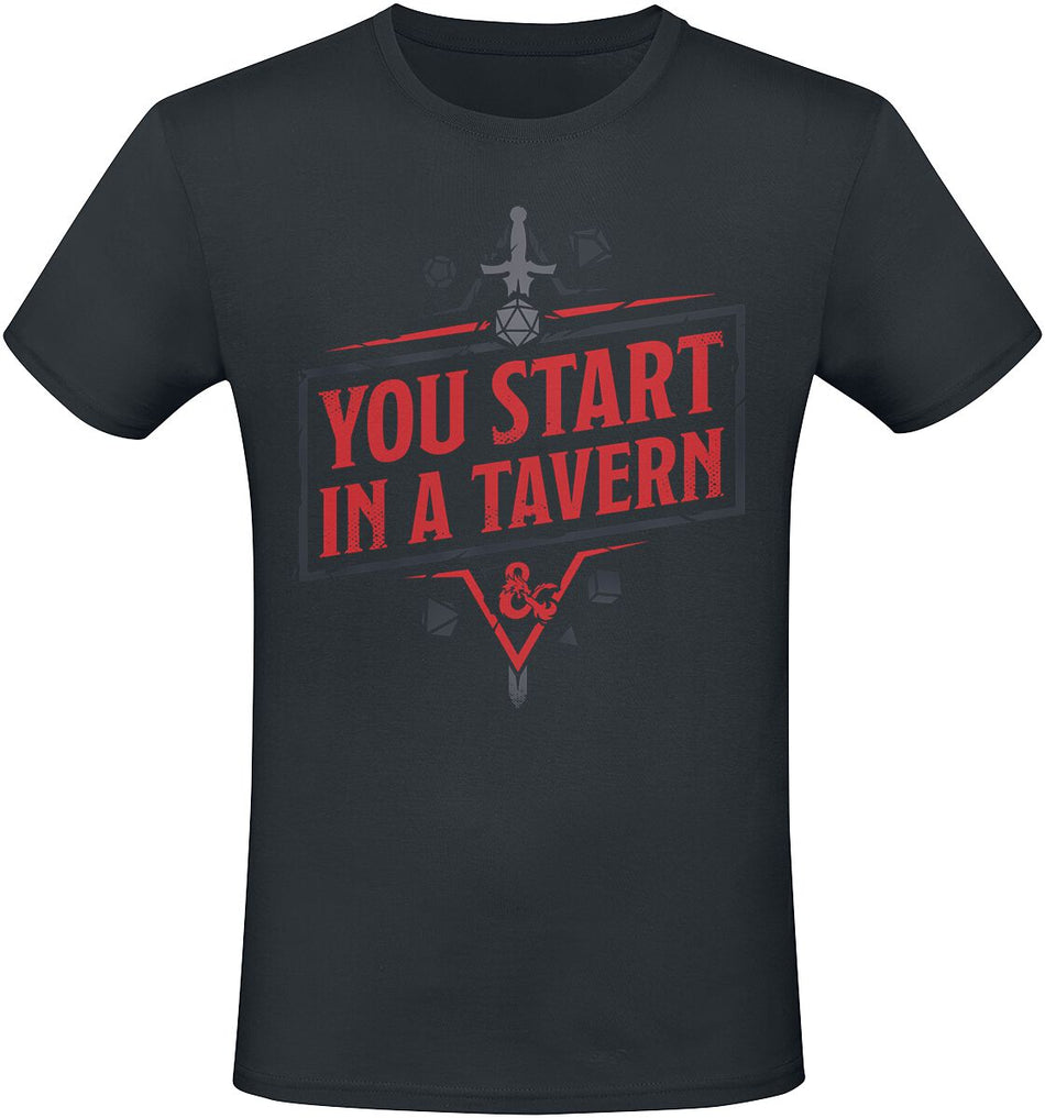 T-Shirt Manches courtes Gaming de Donjons & Dragons - You Start In A Tavern - S à XXL - pour Homme - noir - Donjons & Dragons