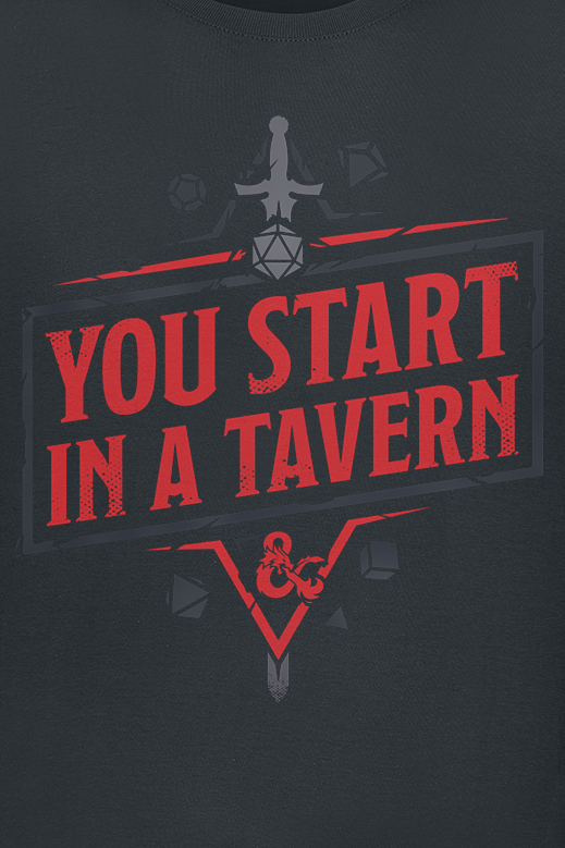 T-Shirt Manches courtes Gaming de Donjons & Dragons - You Start In A Tavern - S à XXL - pour Homme - noir - Donjons & Dragons - View 2