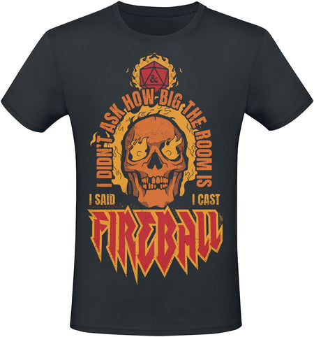 T-Shirt Manches courtes Gaming de Donjons & Dragons - Fireball - M à L - pour Homme - noir - Donjons & Dragons