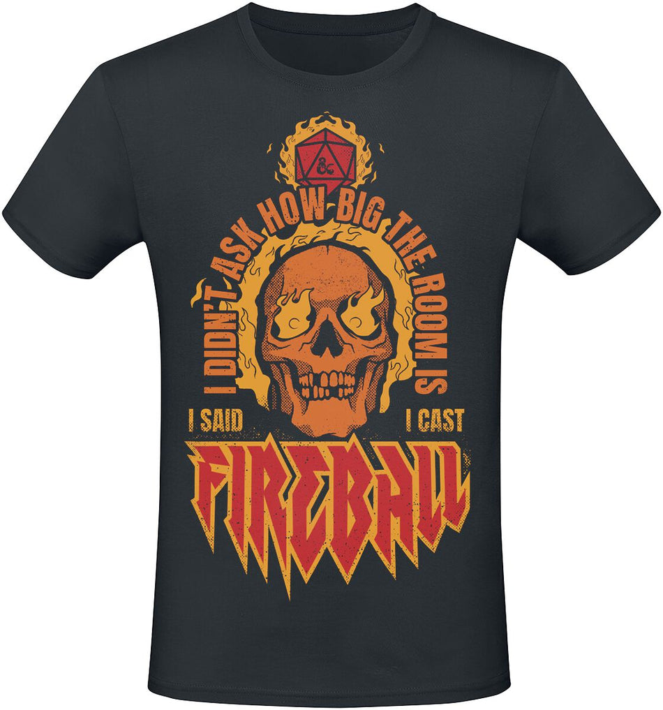 T-Shirt Manches courtes Gaming de Donjons & Dragons - Fireball - M à L - pour Homme - noir - Donjons & Dragons
