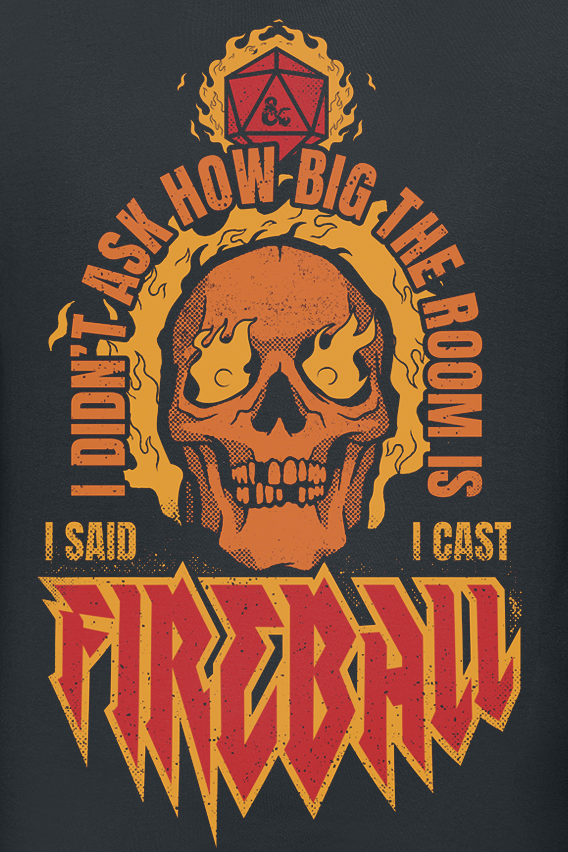 T-Shirt Manches courtes Gaming de Donjons & Dragons - Fireball - M à L - pour Homme - noir - Donjons & Dragons - View 2