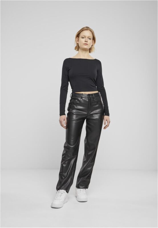 Pantalon en toile  de Urban Classics - Ladies Wide Leg Trousers - W27L32 à W31L32 - pour Femme - noir - Urban Classics