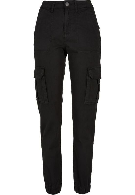 Pantalon Cargo  de Urban Classics - Pantalon Pratique Coton Sergé - 29 à 31 - pour Femme - noir - Urban Classics