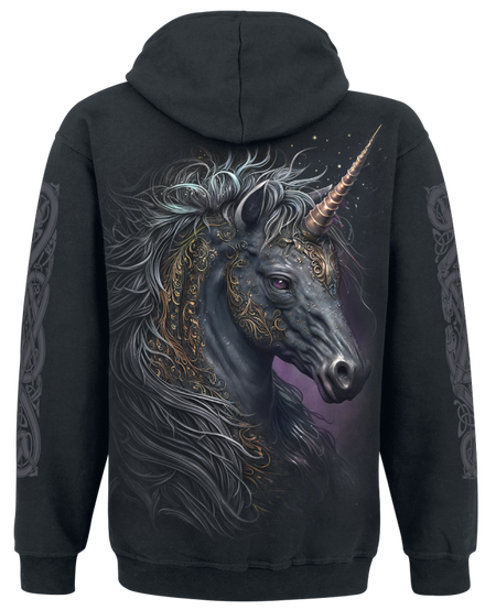 Sweat-shirt à capuche Unicorn de Spiral - Celtic Unicorn - S à XXL - pour Homme - noir - Spiral - View 2