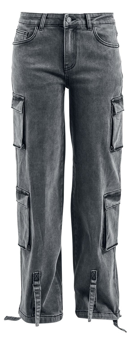 Pantalon Cargo  de RED by EMP - Ladies Cargo Denim - W27L32 à W30L32 - pour Femme - gris - RED by EMP