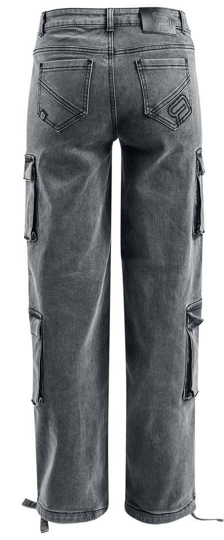 Pantalon Cargo  de RED by EMP - Ladies Cargo Denim - W27L32 à W30L32 - pour Femme - gris - RED by EMP - View 2