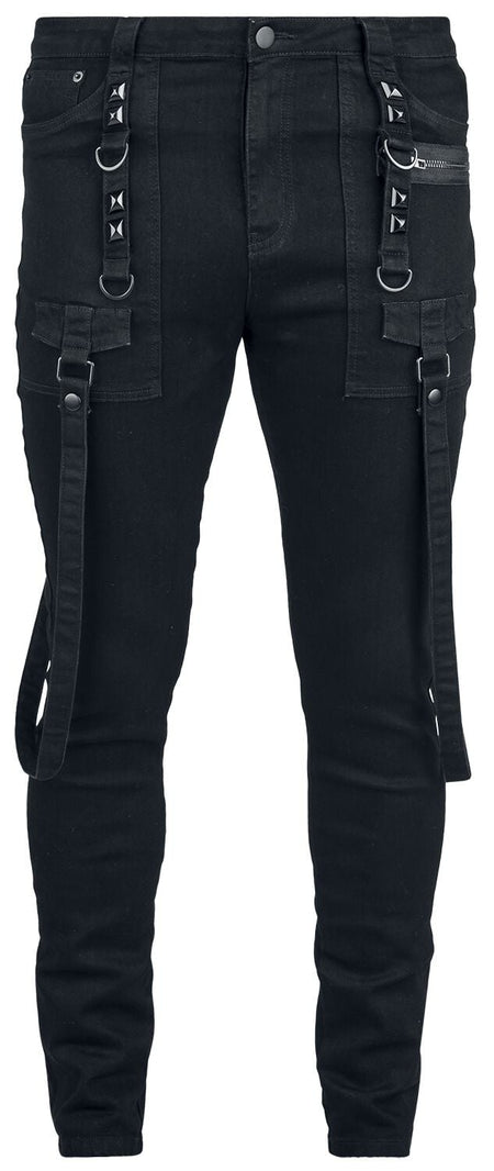 Jean Gothic de KIHILIST by KILLSTAR - KIHILIST Bondage Trousers - S à 4XL - pour Homme - noir - KIHILIST by KILLSTAR