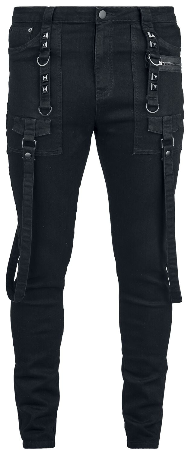 Jean Gothic de KIHILIST by KILLSTAR - KIHILIST Bondage Trousers - S à 4XL - pour Homme - noir - KIHILIST by KILLSTAR