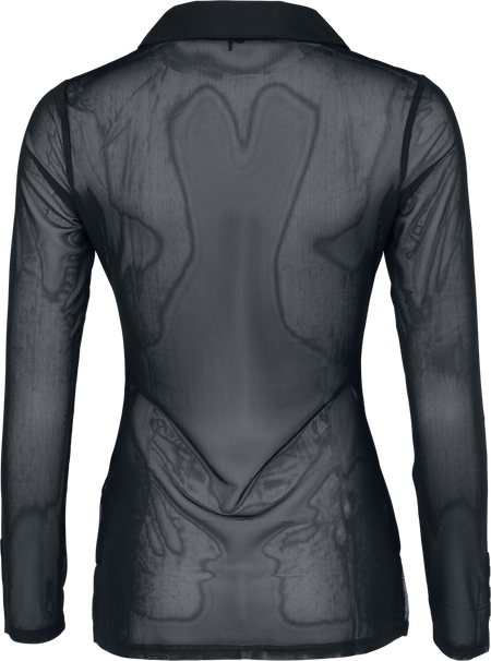 Chemise manches longues Gothic de KIHILIST by KILLSTAR - After The After Mesh Shirt - XS à XXL - pour Femme - noir - KIHILIST by KILLSTAR - View 2