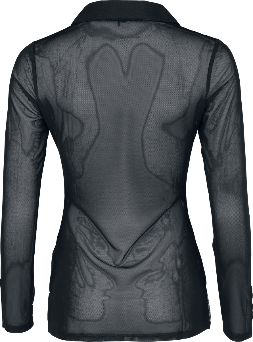 Chemise manches longues Gothic de KIHILIST by KILLSTAR - After The After Mesh Shirt - XS à XXL - pour Femme - noir - KIHILIST by KILLSTAR - View 2