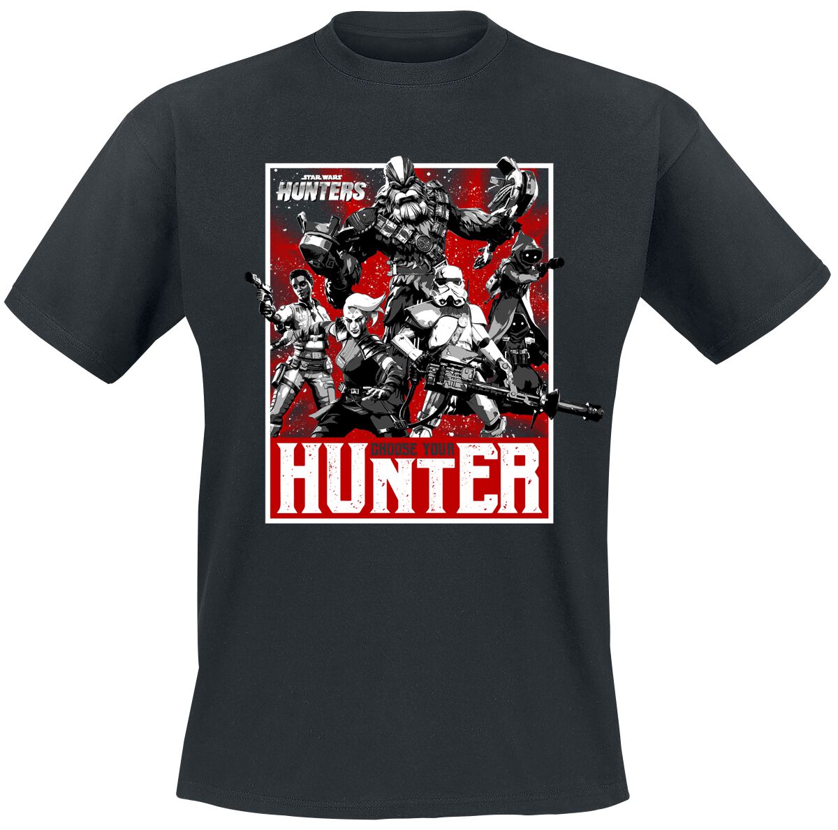 T-Shirt Manches courtes Gaming de Star Wars - Hunters - Choose Your Hunter - L à XXL - pour Homme - noir - Star Wars